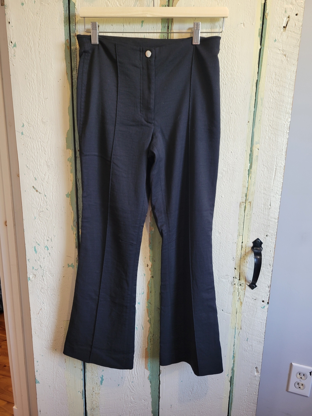 Helmut Lang Virgin Wool Blend Classic High-Waist Black Trousers *Small Flaws